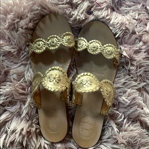 Gold double strap jack rogers